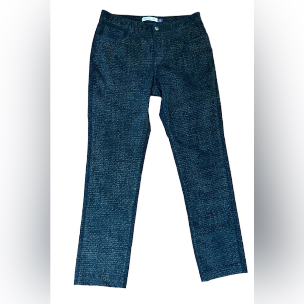 CHRISTOPHER BLUE Sophia Mid‎ Rise Skinny Silouhette Black Velvet Women's Pant 8